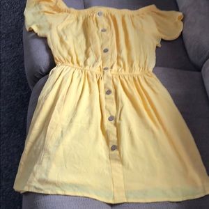 Rue 21 Yellow Off Shoulder Summer Dress L